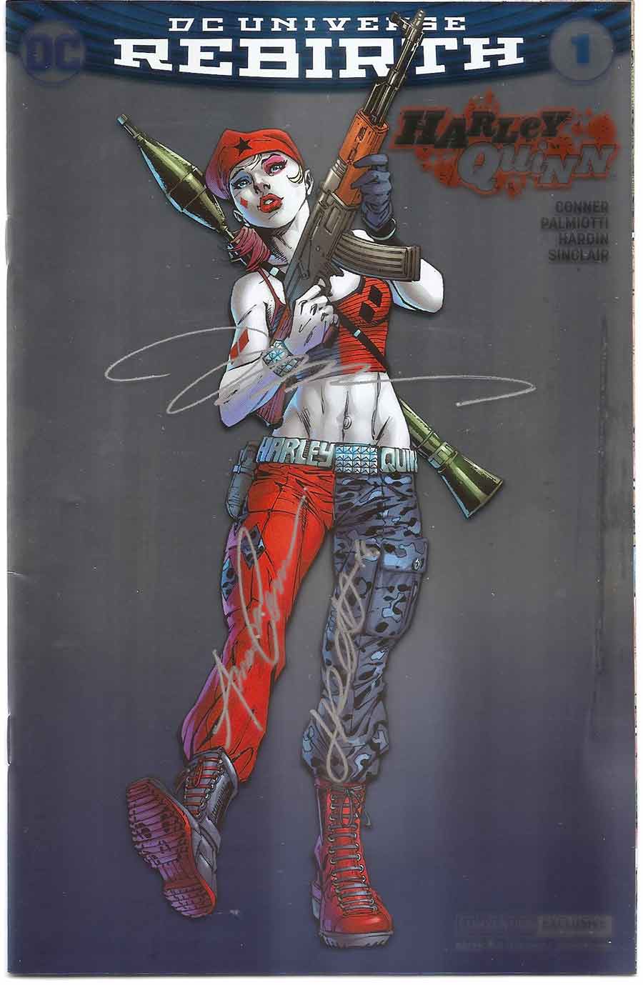 Harley Quinn: Rebirth #1 NYCC Foil Variant SIGNED Jim Lee Amanda Conner