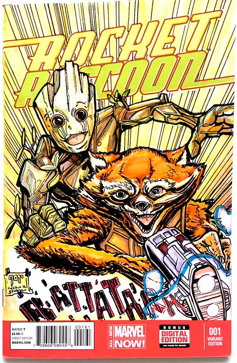 De neiging hebben zien huisvrouw Rocket Raccoon and Groot Original Art Sketch Cover by Joshua H. Stulman -  Brooklyn Comic Shop