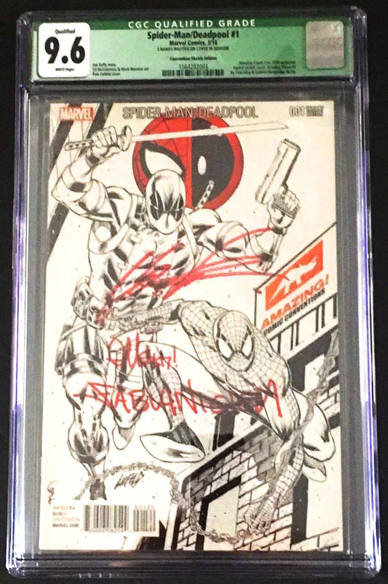 CGC 9.6 Spider-Man/Deadpool # 1 (Liefeld Variant Cover) SIGNED Rob ... - CGC 9.6 SpiDer Man DeaDpool SIGNED Rob LiefelD Nicieza Brooklyn Comic SHop 768x1155