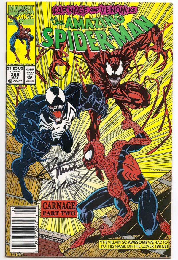 Amazing Spider-Man # 362 1st Carnage vs Venom SIGNED - Brooklyn Comic Shop